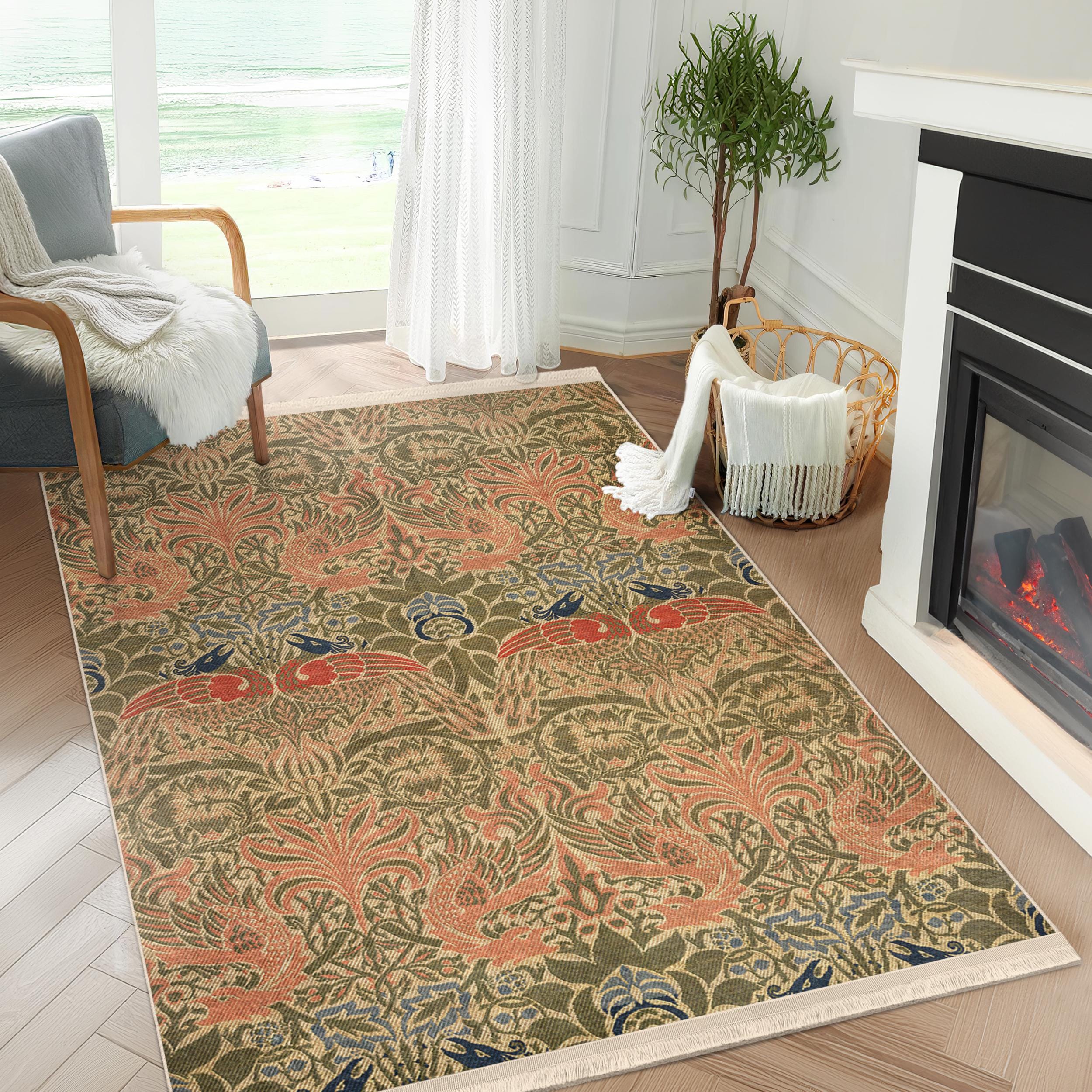 William Morris Non-slip Rug|bohemian Rugs|washable Rectangle Rug