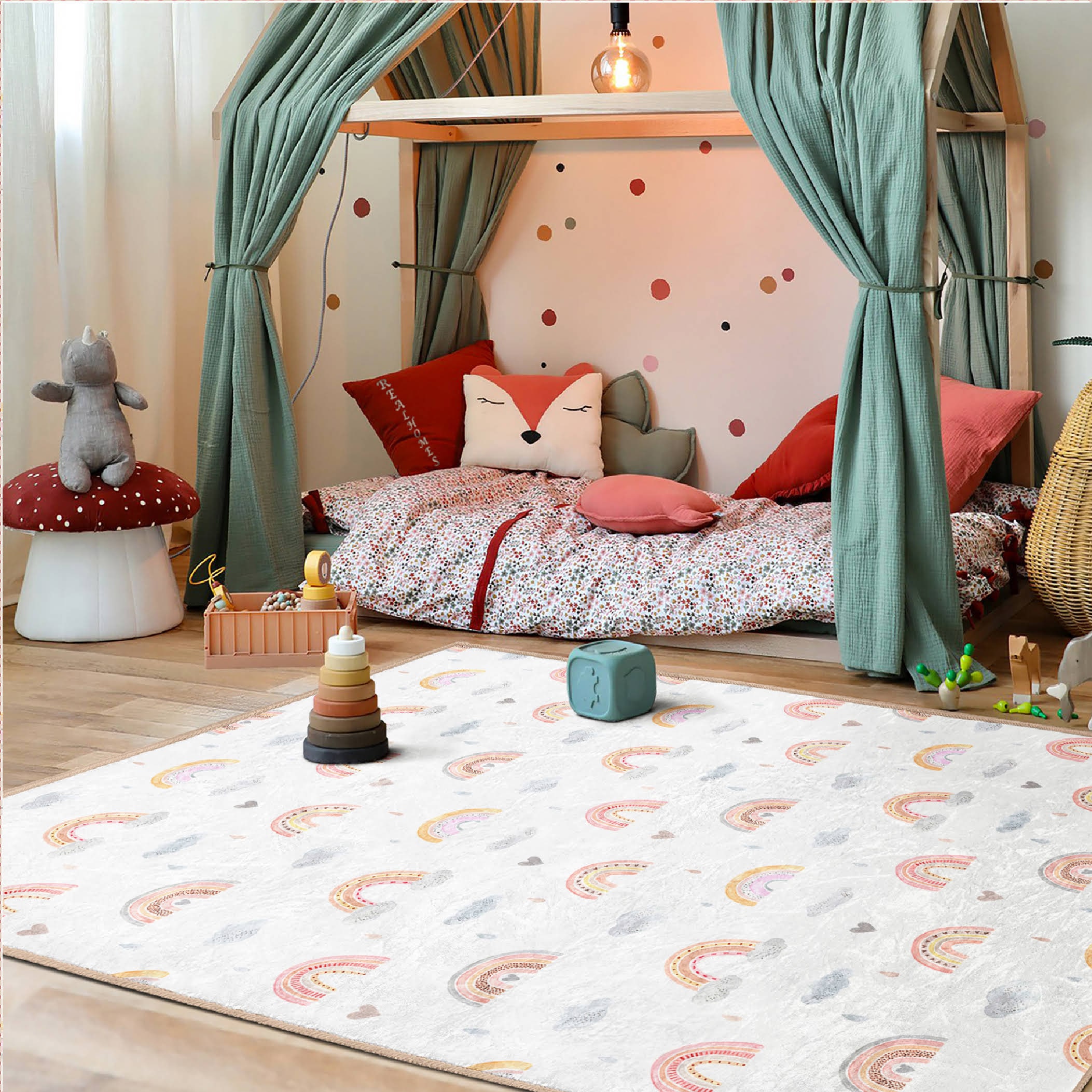 Babay Rugs Anti-slip Rainbow Baby Room Rug|custom Design Rugs|rectangle Boho Baby ...