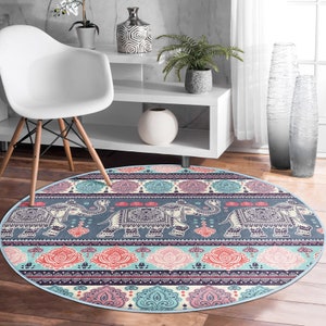 Elefant Muster Yoga Matte|Bunte Meditationsmatten|Weicher Übungsteppich|Ethnische Druck Pilates Matte|Bestseller Yoga Matte|Handgemachte Pilates Matten