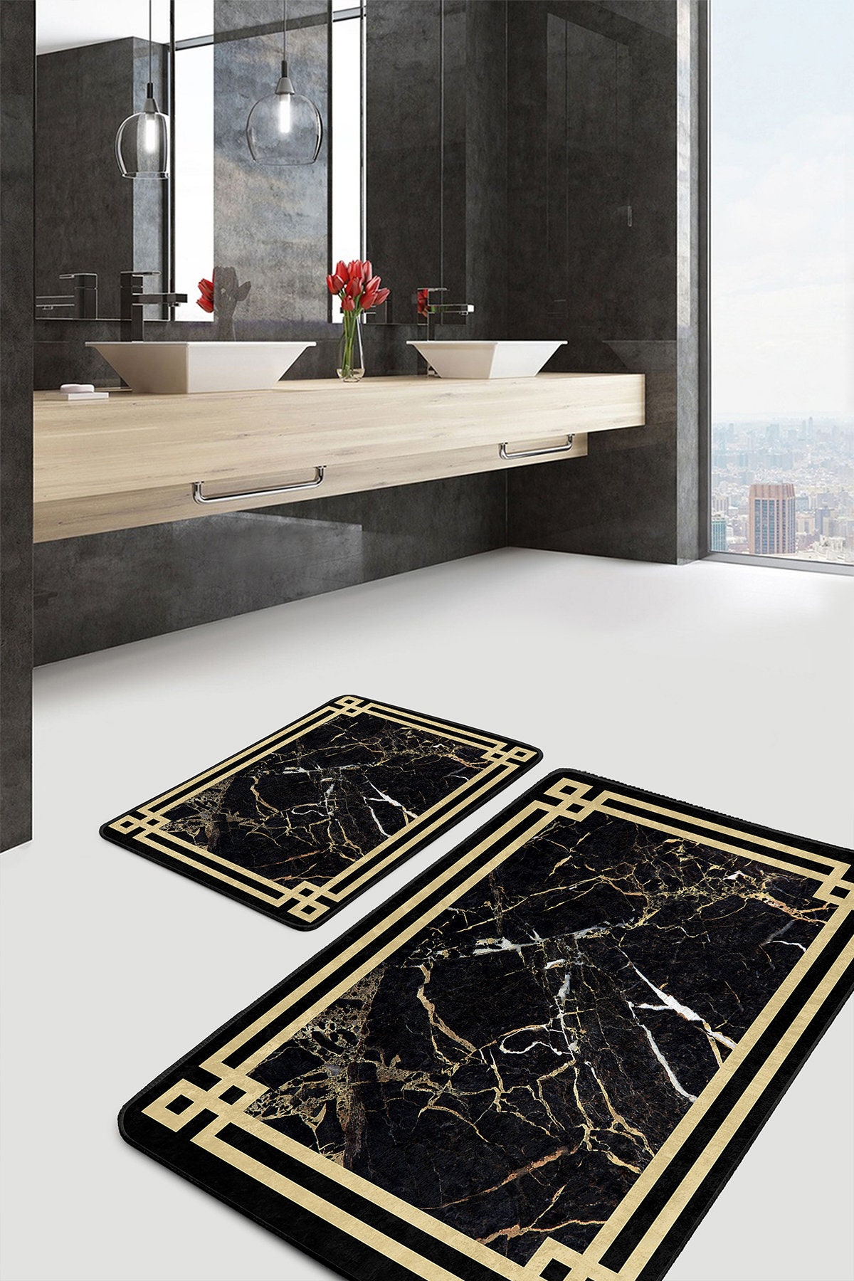 Tappetino Da Bagno Morbido 91x61 Cm Grigio: Antiscivolo, Assorbente E Asciugatura Rapida, Lavabile In Lavatrice, Per Doccia, Vasca E Pavimento