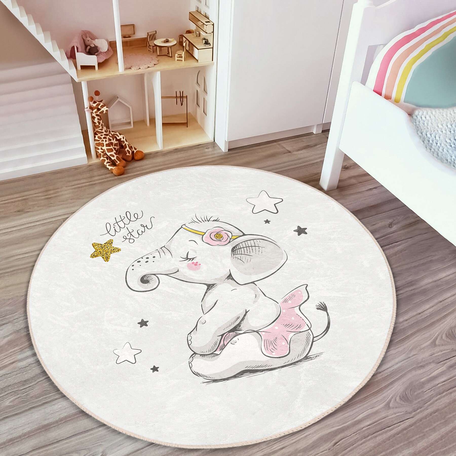 Bear Rug Baby White Bear Embroidered Play Mats 33 Cotton