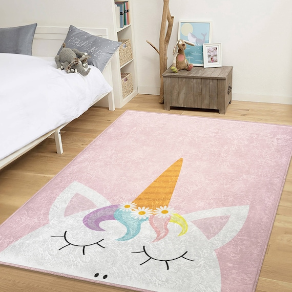 Cute Unicorn Kids Room Rug|best Girls Rugs|unique Kid's Carpets