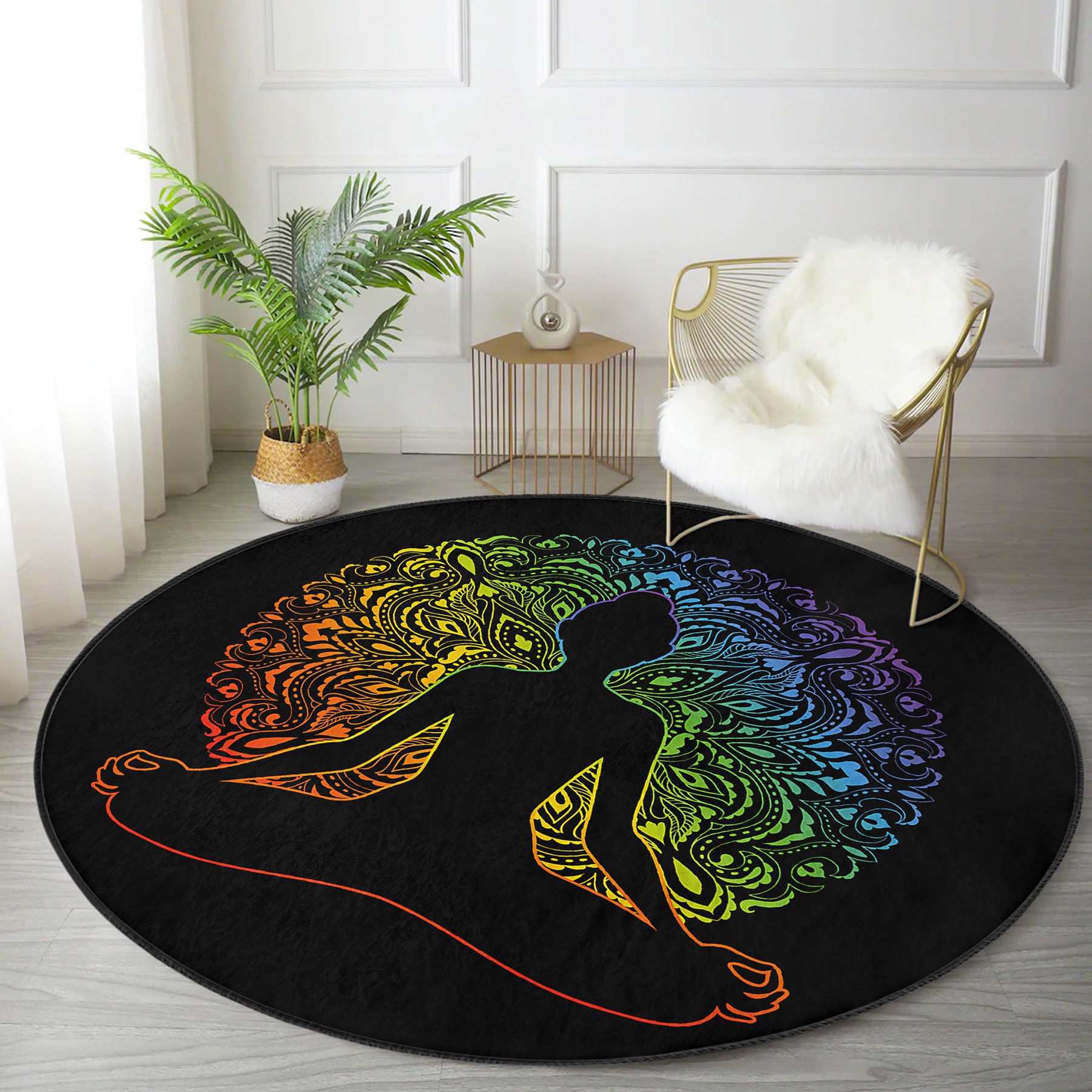 Round Yoga Matanti slip Meditation Matseasy Washable Exercise Rugscomfortable and Convenient Rugbestselling Carpethandmade Carpets Etsy