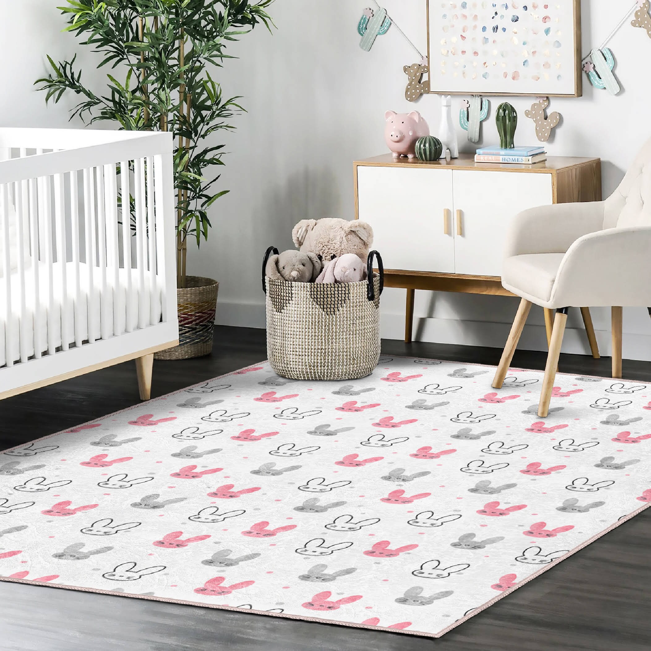 Kids Rugs Rabbit Happy Rabbits Baby Room Rug|bestselling Kids Room Rugs|clear Color Kid ...