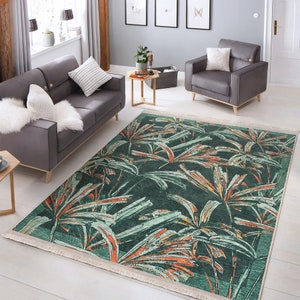 Green Area Rug|Beige Bedroom Rug|Flower Area Rug|Modern Living Room Rug|Tropical Rectangle Area Rug|Kitchen Rug|Leaf Pattern Dining Room Rug