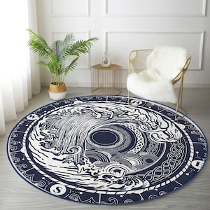 Best Workout Mat|Non-Slip Soft Mat|Compass Meditation Mats|Bohem Round Area Rug|Gift Ideas|Comfortable Exercise Rug|Handmade Pilates Mats