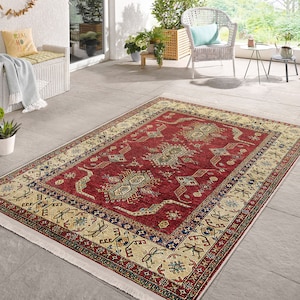 Turkish Red Kilim Ethnic Rug|Washable Non-Slip Rug|Large Luxury Area Rugs|Rectangle Rugs|Authentic Area Rug|Housewarming Gift|Oushak Carpet