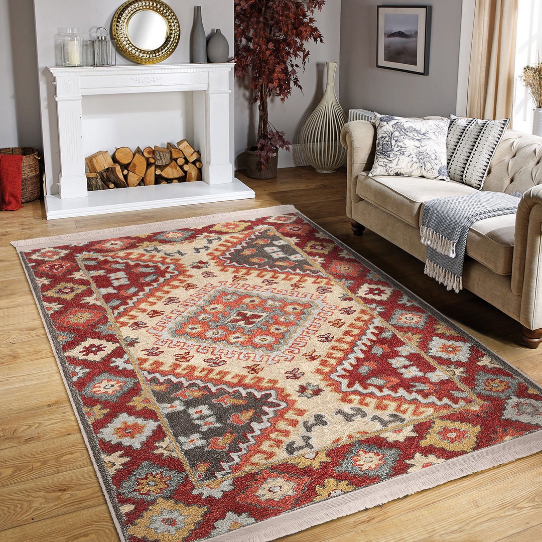 トルコ ヴィンテージラグ ラウンド パッチワーク 花柄 くすみブルー 花