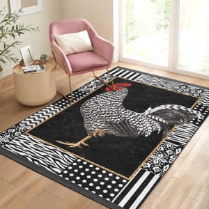 Lsx Rug Country Rooster Rug |area Rug|anti-slip Rug|washable Rugs|farmhouse ...