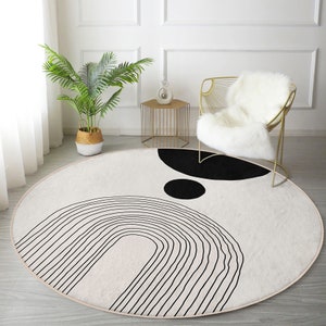 Non-Slip Nordic Rugs|Washable Geometric Living Room Carpet|Minimal Home Decor|Abstract Area Rug|Scandinavian Rug|Striped Dining Room Carpets
