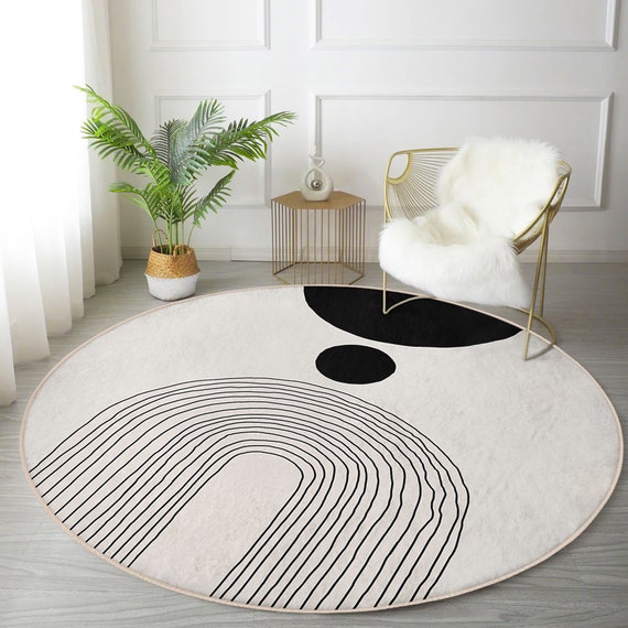 Non-slip Nordic Rugs|washable Geometric Living Room Carpet|minimal