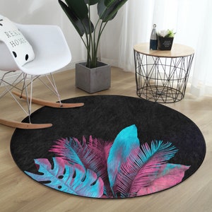 Tappetino per esercizi rotondo/Tappetino Yoga modello foglia/Tappetino allenamento nero/Tappetino Boho Yoga/Tappetino meditazione design personalizzato/Tappetino Pilates lavabile/Tappeti fatti a mano
