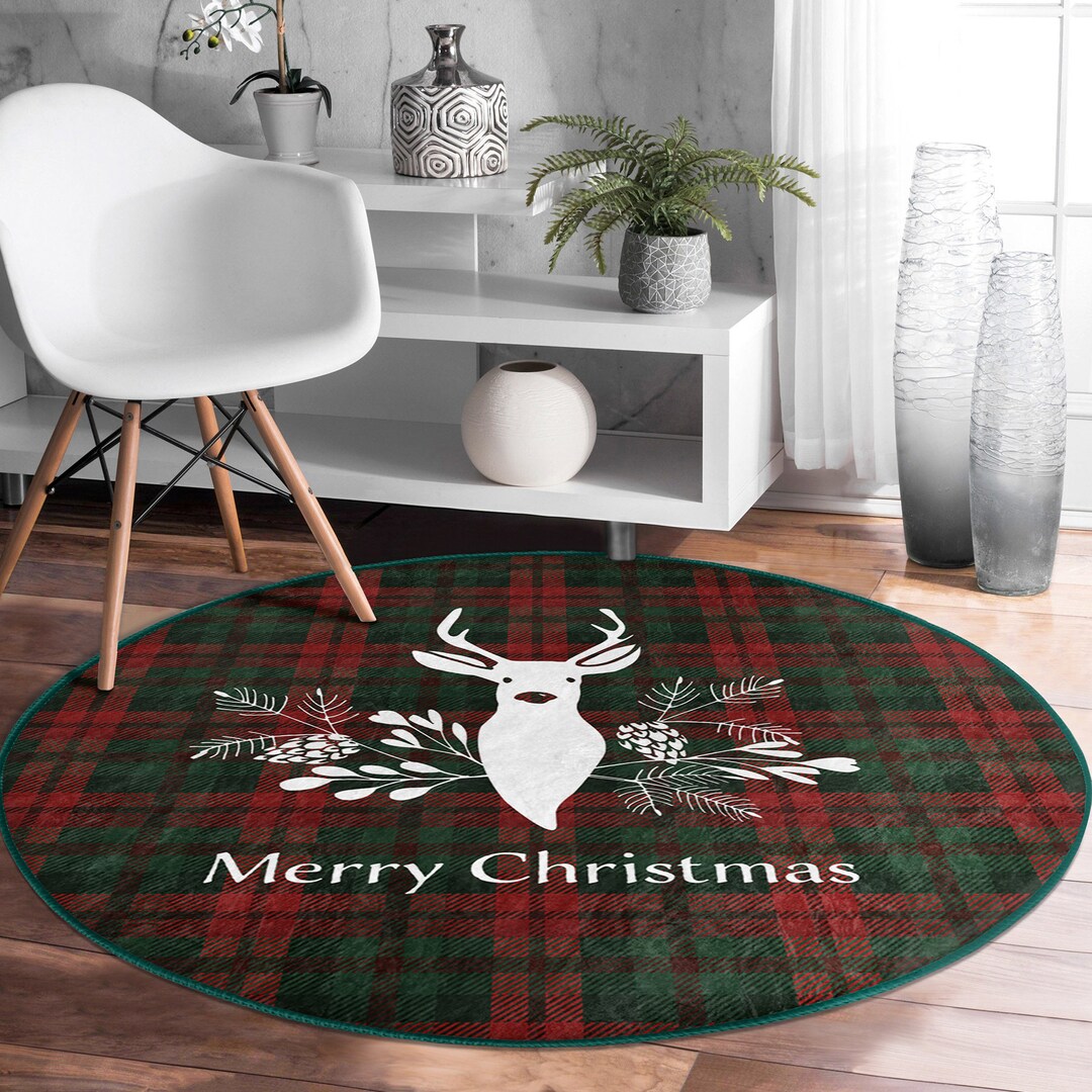 Mery Christmas Green Rug|check Pattern Red Christmas Rug|christmas ...