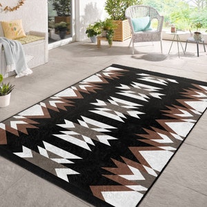 Machine Washable Ethnic Rug|Southwestern Area Rug|Aztec Rug|Authentic Rug|Anti-Slip Fringed Carpet|Heriz Oriental Rug|Housewarming Gift