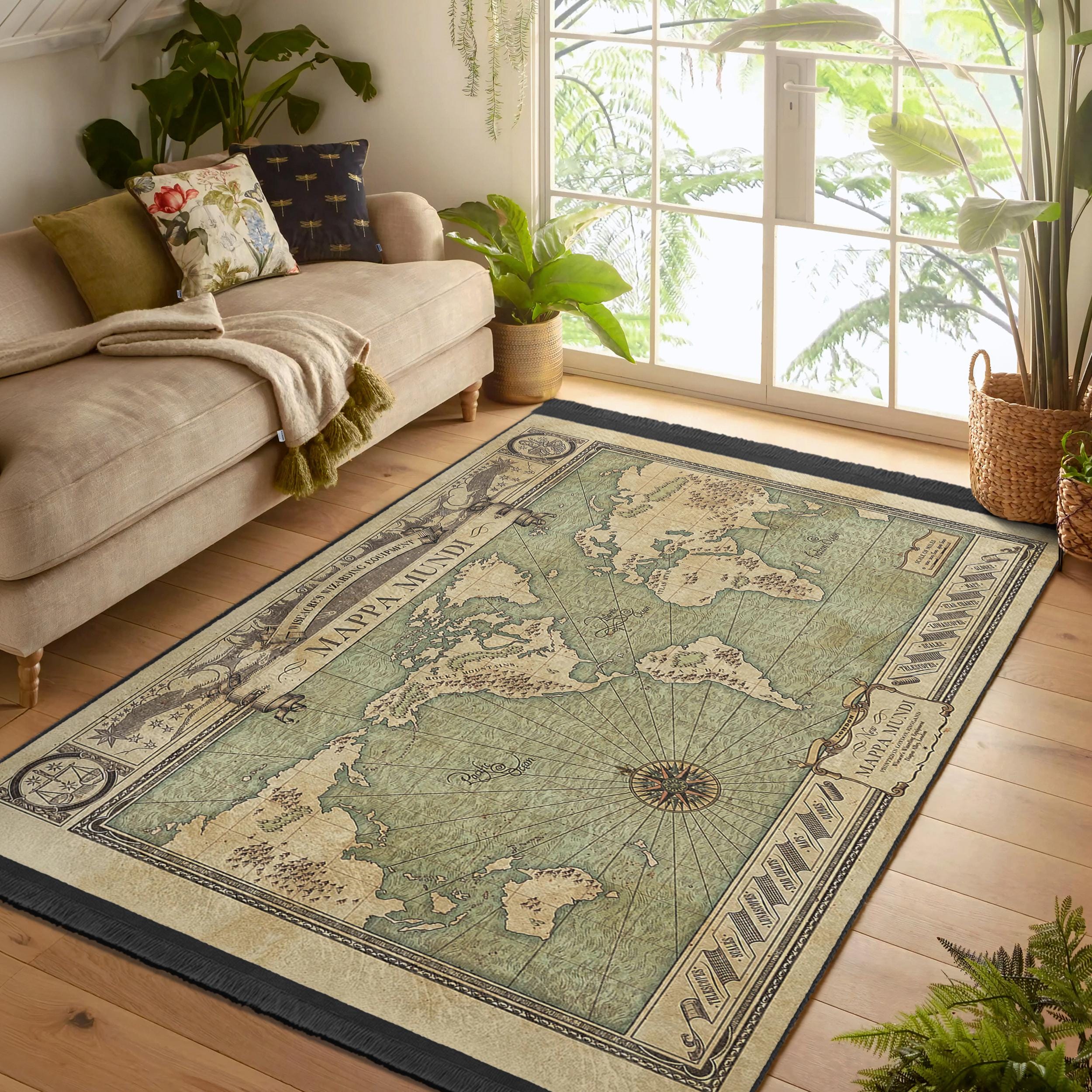 Wall Rug Maps Mappa Mundi Rug|map Rug|living Room Carpets|non-slip Area Rugs|washable ...