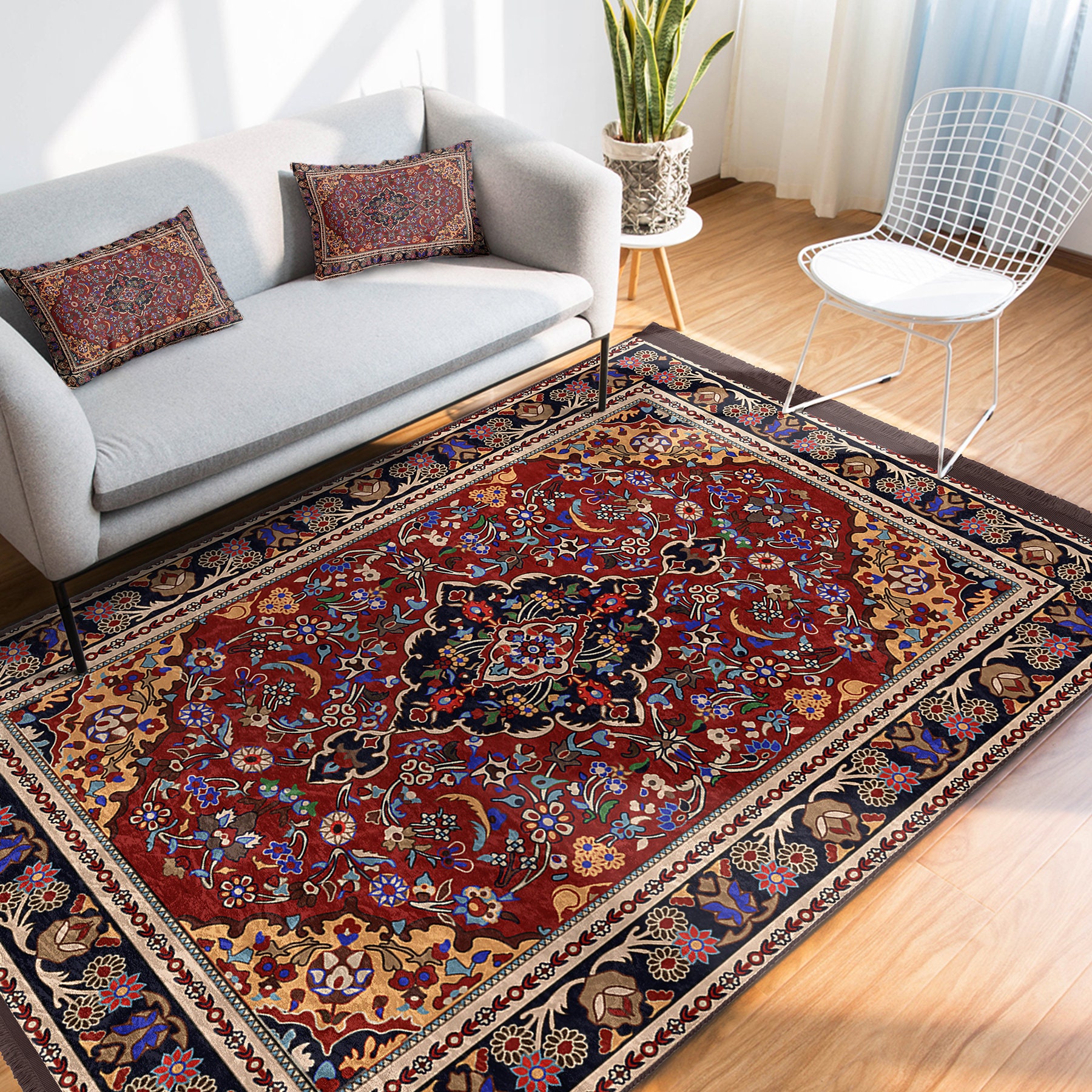 Oushak Turkish Kilim Rug|fringed Floor Mat|vintage Rectangle Rug