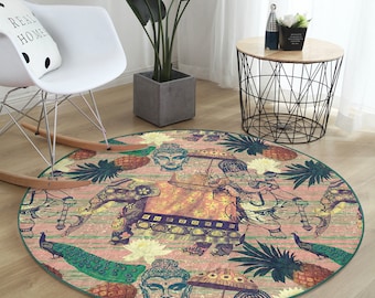 Tapete de meditación/Esterillas de yoga lavables/Esterillas de pilates redondas/Alfombras de ejercicio hechas a mano/Esterilla de yoga de mejor diseño personalizado/Esterilla de entrenamiento lavable/Alfombras hechas a mano