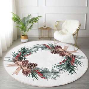 雪の結晶模様のラグ|ゴールドのクリスマスラグ|最高のクリスマス