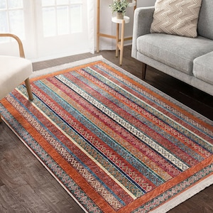 Turkish Kilim Rug|Rectangle Area Rugs|Anatolian Style Anti-Slip Carpet|Classic Red Carpet|Luxury Saloon Mat|Fringed Rug|Housewarming Gift