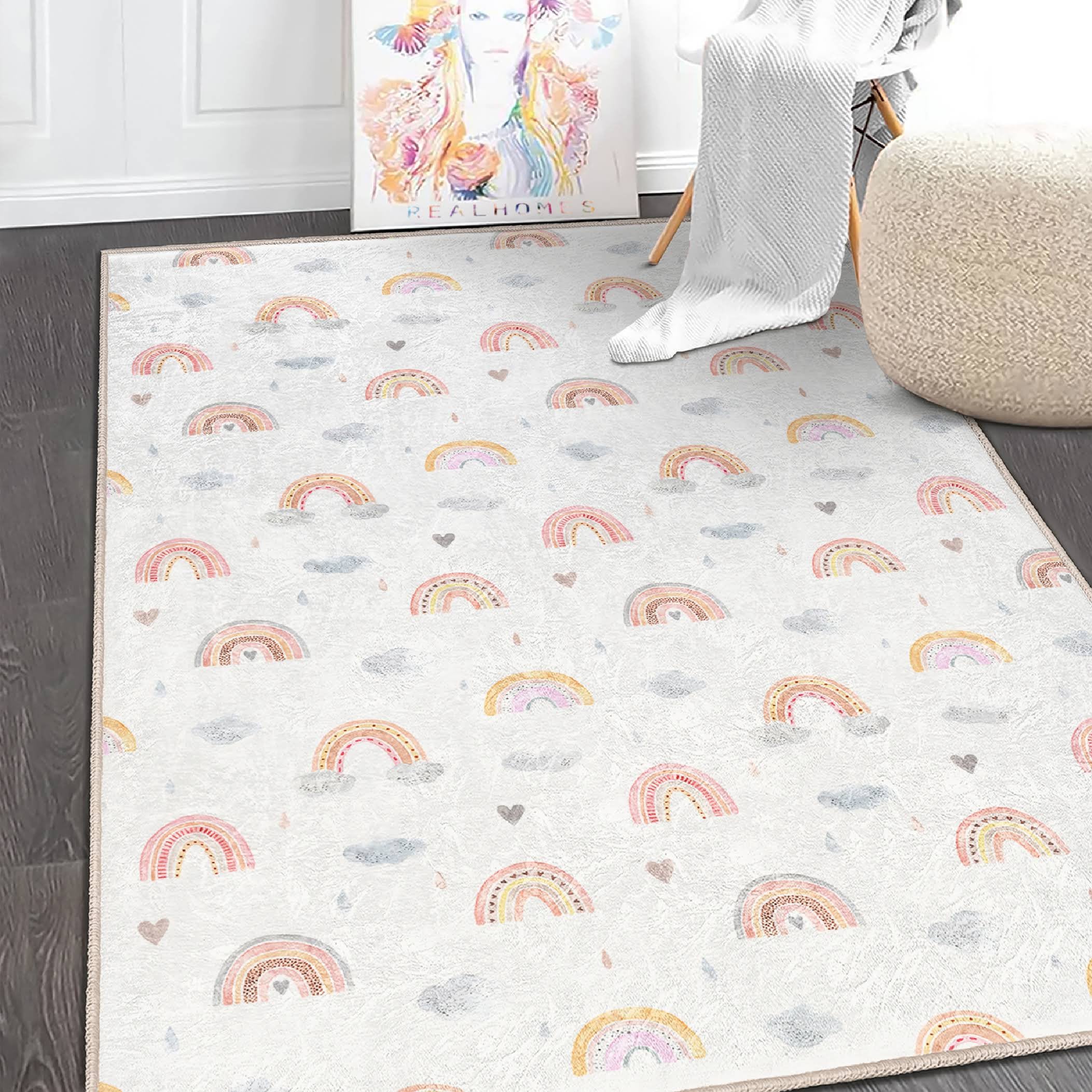Babay Rugs Anti-slip Rainbow Baby Room Rug|custom Design Rugs|rectangle Boho Baby ...
