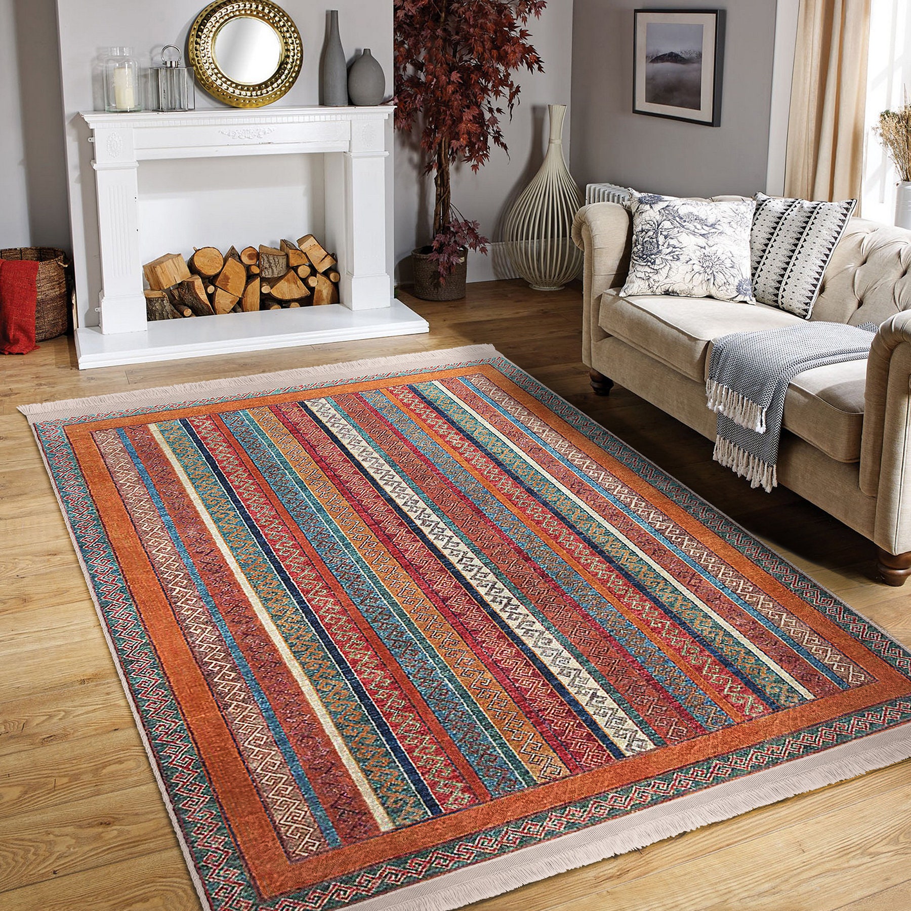 Turkish Kilim Rug|rectangle Area Rugs|anatolian Style Anti-slip