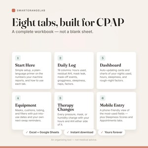 Sleep Apnea CPAP Tracker | Daily Energy Log (Excel/Sheets Download) image 3