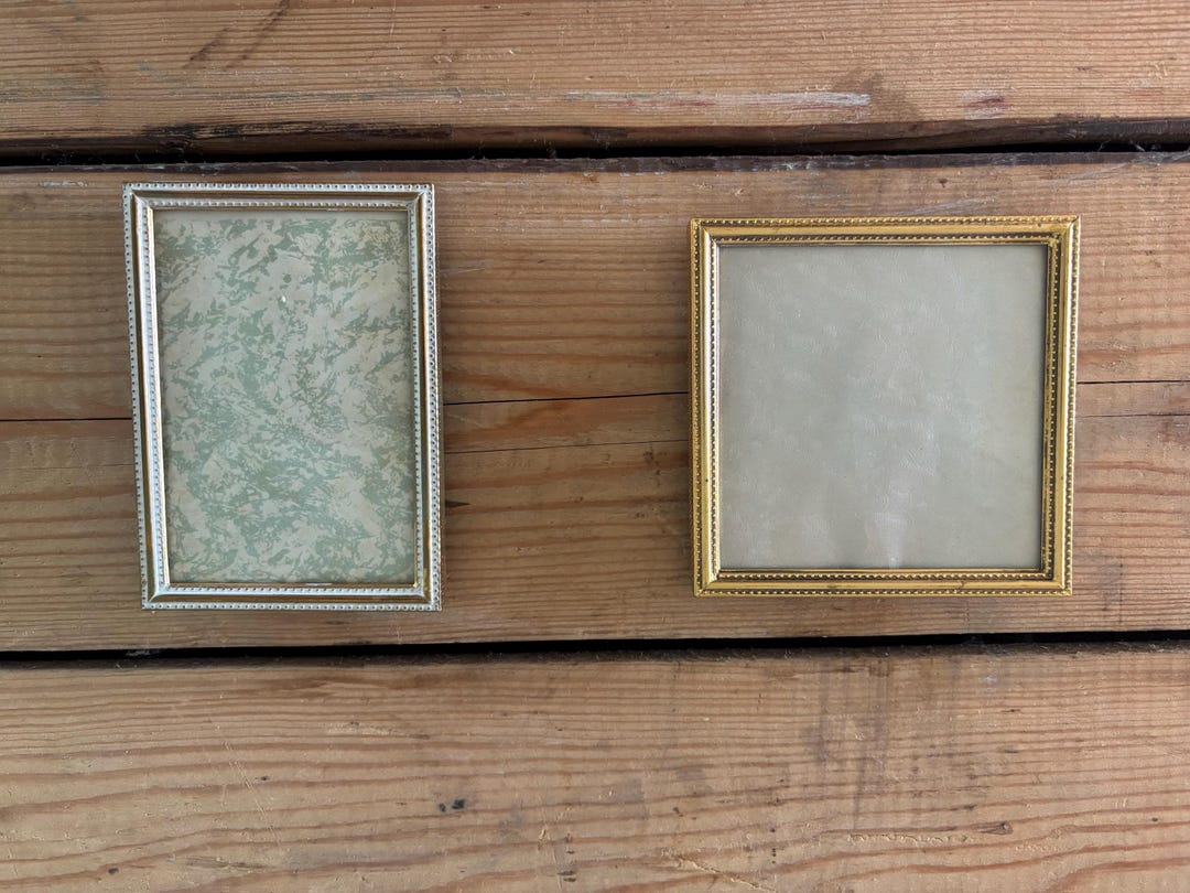 Set of 2 Frames Vintage Scandinavian Antique Golden Picture Small ...