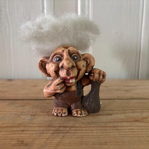 Vintage Troll Flintstone Troll Norwegian Small Troll Scandinavian Folk Art Nordic Troll Figure Handmade Nordic Rustic Collectible