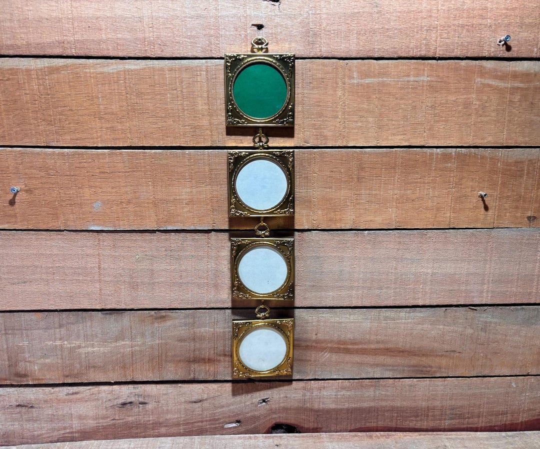 Set of 4 Frames Vintage Scandinavian Antique Golden Picture Small Brass ...