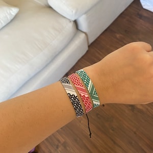 Palästina Palästina Armband Kufiya Schwarz weiß & rot weiß, grün weiß Palestina armband Gaza liefdadigheid keffiyeh kuffiya