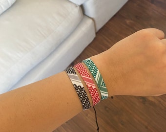 Bracciale Kufiya Palestine: bracciale nero, bianco, rosso, verde, beneficenza Palestina Gaza Solidarietà