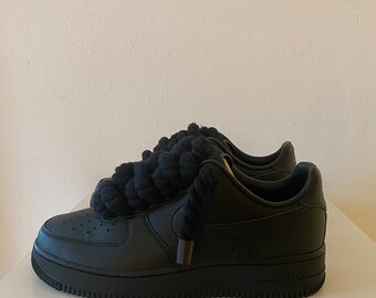 Nike Air Force 1 Schwarz WeiB Custom Seil Spitze Dick Etsy