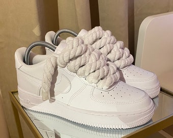 Nike Air Force 1 lacet personnalisé noir blanc