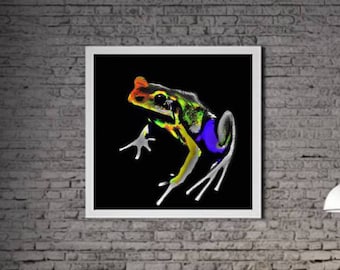 Moderne Frosch DRUCKBARE KUNST Frosch Download Frosch Poster Tierleben Geschenk Tiere Wand Dekor Tier Malerei Bunt