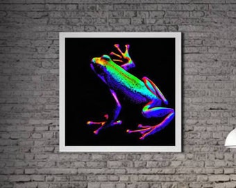 Moderne Frosch DRUCKBARE KUNST Frosch Download Frosch Poster Tierleben Geschenk Tiere Wand Dekor Tier Malerei Bunt