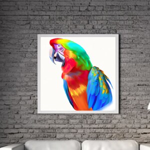 Modern Parrot PRINTABLE ART Parrot Print Download Parrot Poster Wild Life Gift Animals Wall Decor Animal Painting Colorful