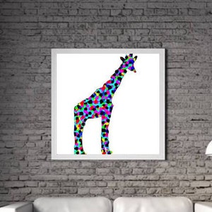 Modern Giraffe PRINTABLE ART Giraffe Print Download Giraffe Poster Wild Life Gift Animals Wall Decor Animal Painting Colorful