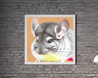 Modern Chinchilla PRINTABLE ART Chinchilla Print Download