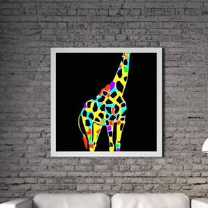 Modern Giraffe PRINTABLE ART Giraffe Print Download Giraffe Poster Wild Life Gift Animals Wall Decor Animal Painting Colorful