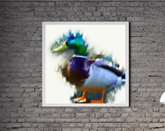 Modern Duck PRINTABLE ART Duck Print Download Duck Poster Wild Life Gift Animals Wall Decor Animal Painting Colorful