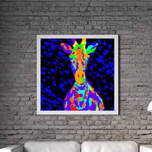 Modern Giraffe PRINTABLE ART Giraffe Print Download Giraffe Poster Wild Life Gift Animals Wall Decor Animal Painting Colorful