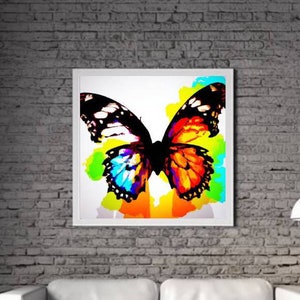 Modern Butterfly PRINTABLE ART Butterfly Print Download Poster Insect Life Gift Insect Wall Decor Painting Colorful One piece Poster