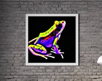 Moderne Frosch DRUCKBARE KUNST Frosch Download Frosch Poster Tierleben Geschenk Tiere Wand Dekor Tier Malerei Bunt