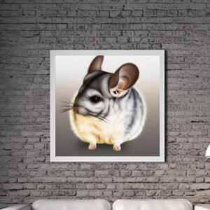 Modern Chinchilla PRINTABLE ART Chinchilla Print Download Chinchilla Poster Wild Life Gift Animals Wall Decor Animal Painting Colorful