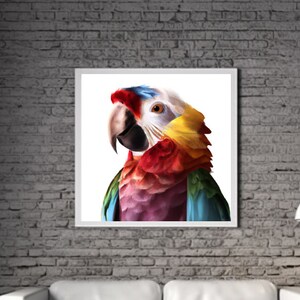 Modern Parrot PRINTABLE ART Parrot Print Download Parrot Poster Wild Life Gift Animals Wall Decor Animal Painting Colorful