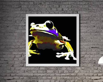 Moderne Frosch DRUCKBARE KUNST Frosch Download Frosch Poster Tierleben Geschenk Tiere Wand Dekor Tier Malerei Bunt