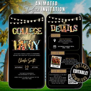 Modèle d'invitation d'envoi universitaire, invitation amusante à une fête d'adieu