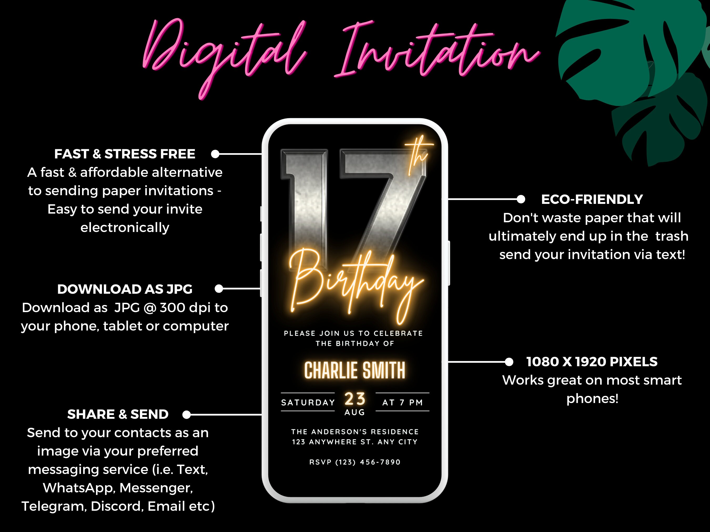 17th Birthday Invitation Template for Men 17th Birthday Etsy 17th Birthday Invitation Template for Men 17th Birthday Etsy