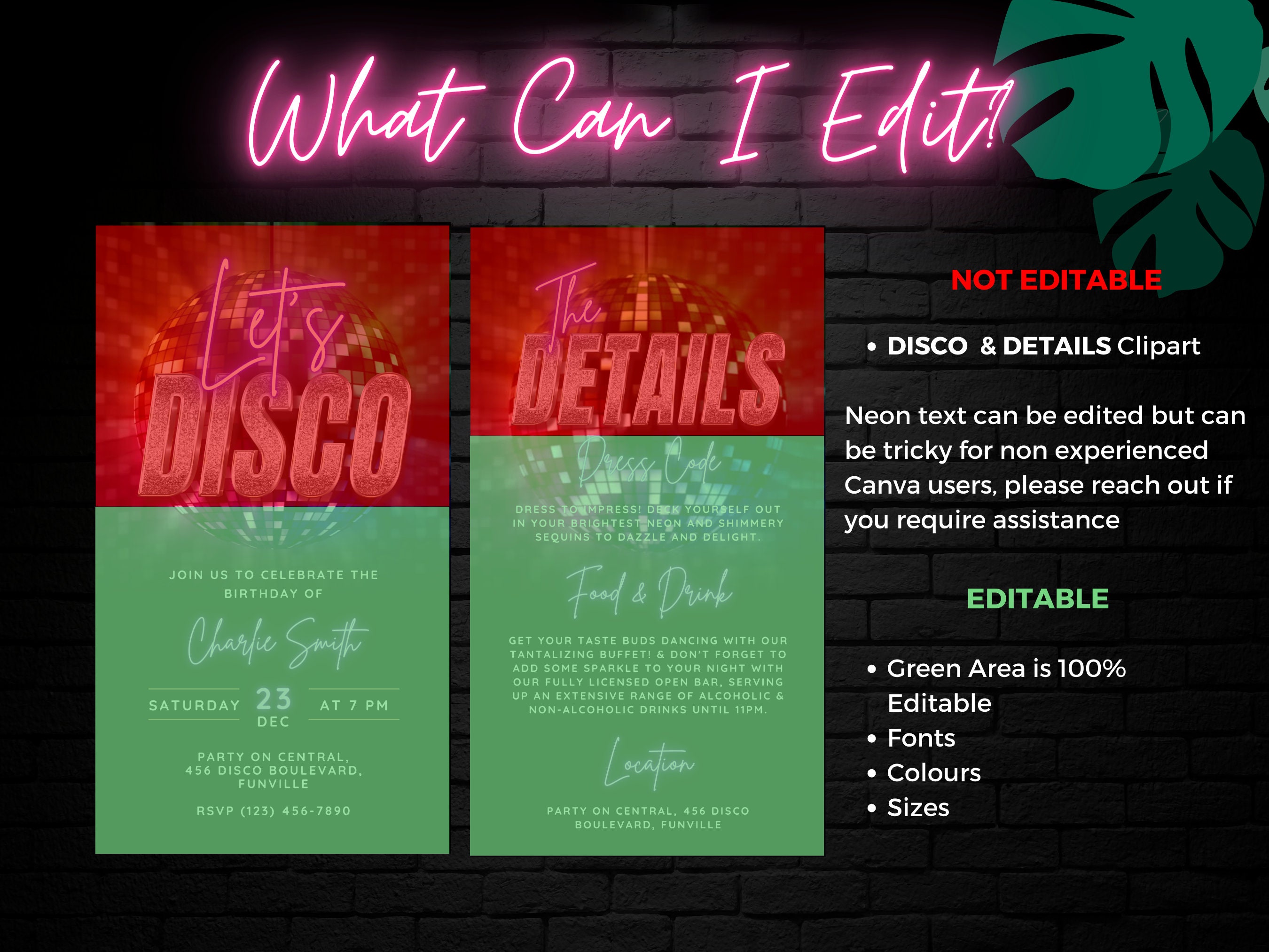 Animated Lets Disco Invite Digital Invitation Template, Disco Diva ...