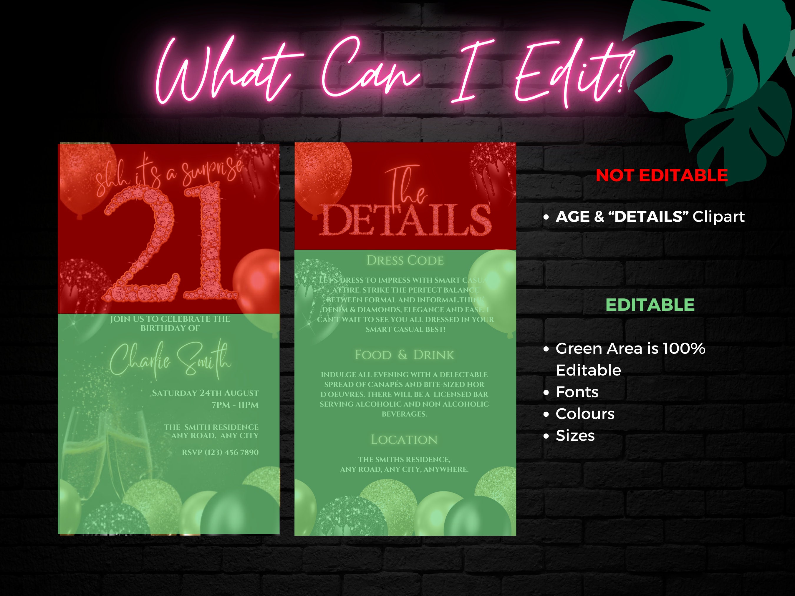 Animated Surprise 21st Birthday Invitation Template 21st - Etsy